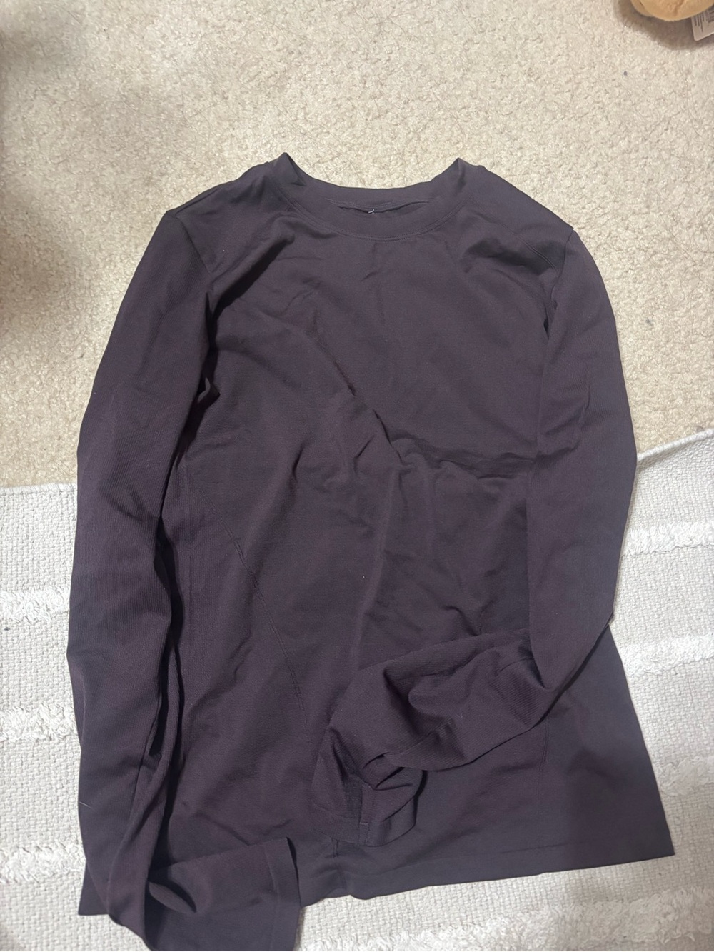 Fabletics Long-Sleeve Crew Top - Dark Plum